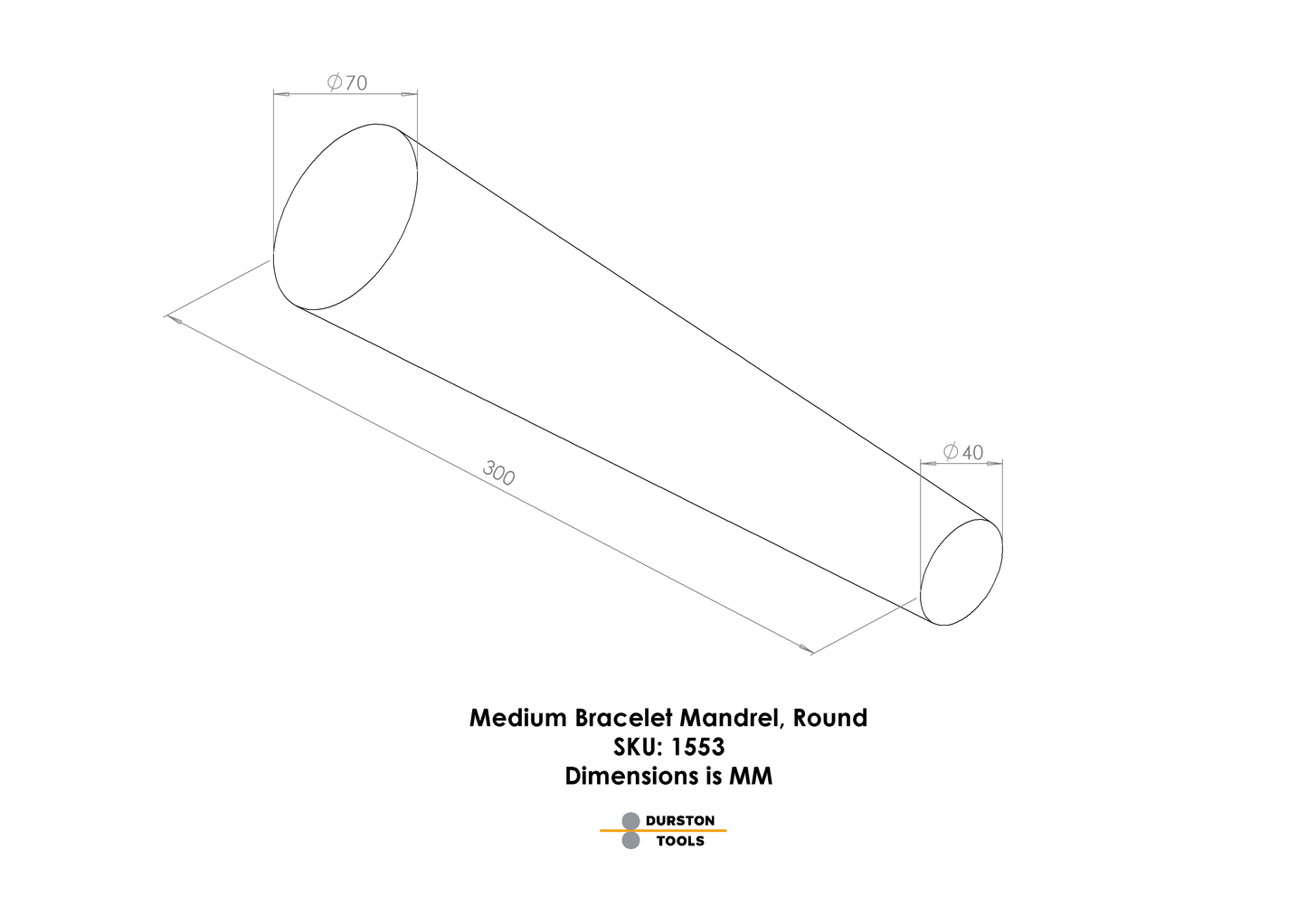 Medium Bracelet Mandrel Round 40-70mm