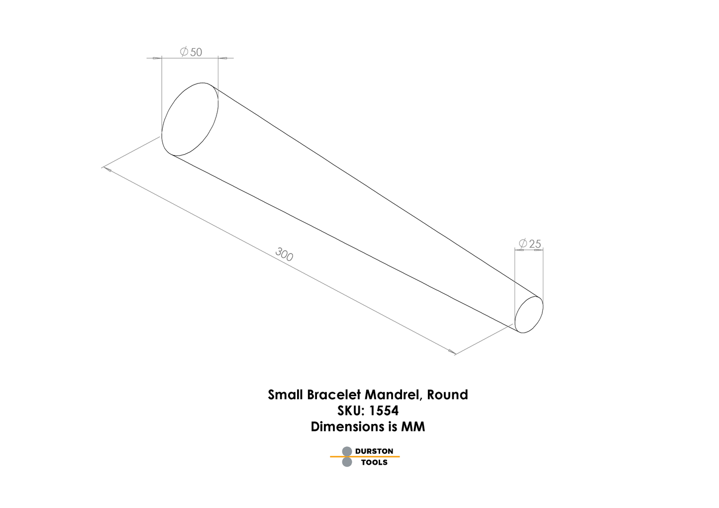 Small Round Bracelet Mandrel 25-50mm