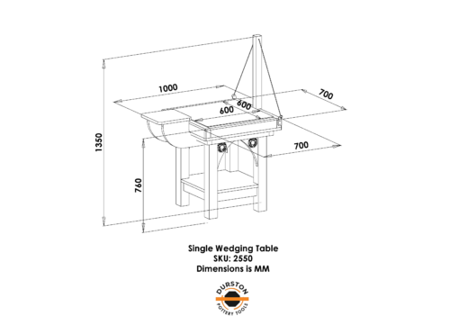 Single Pottery Wedging Table