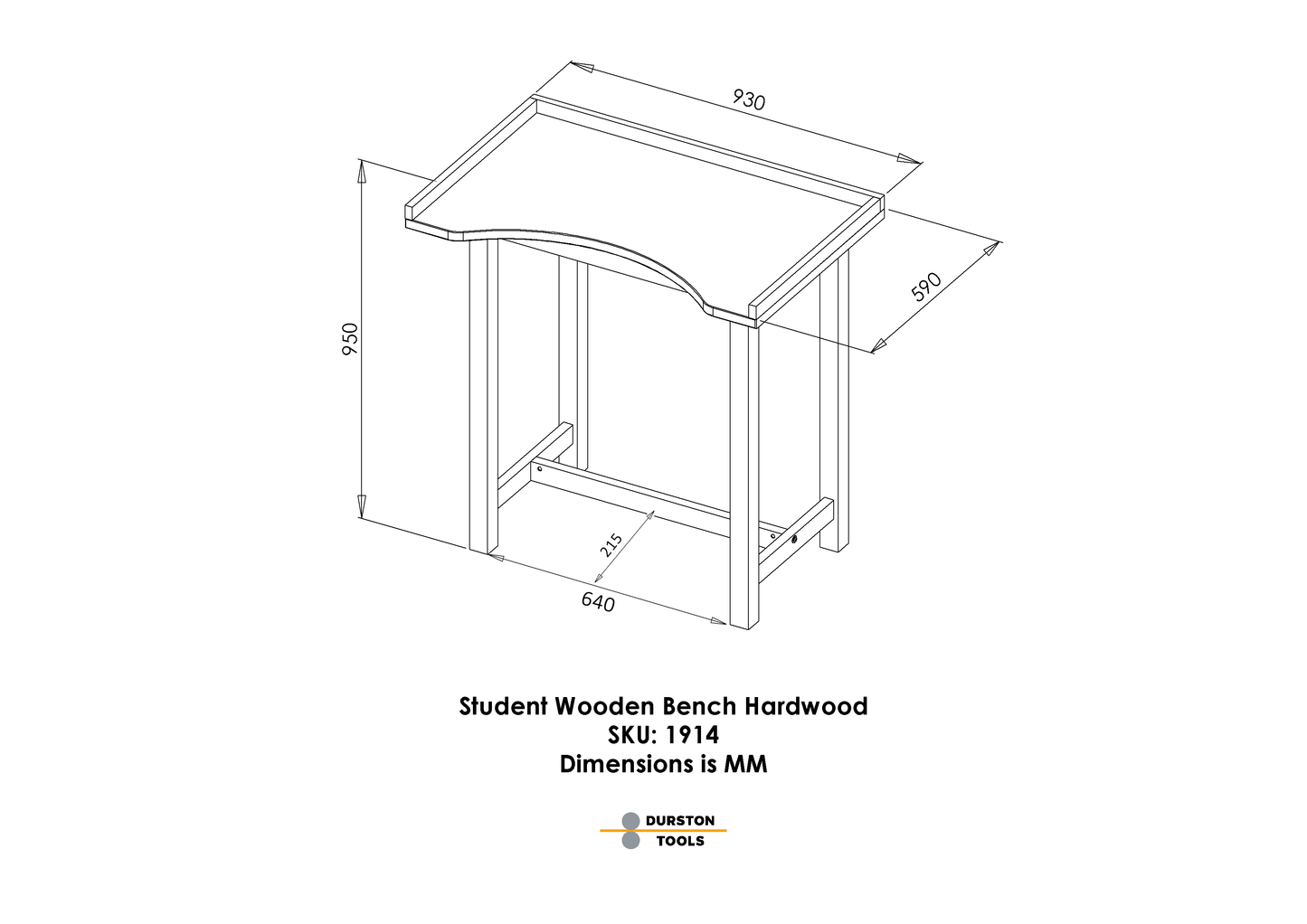 Student Wooden Bench Hardwood