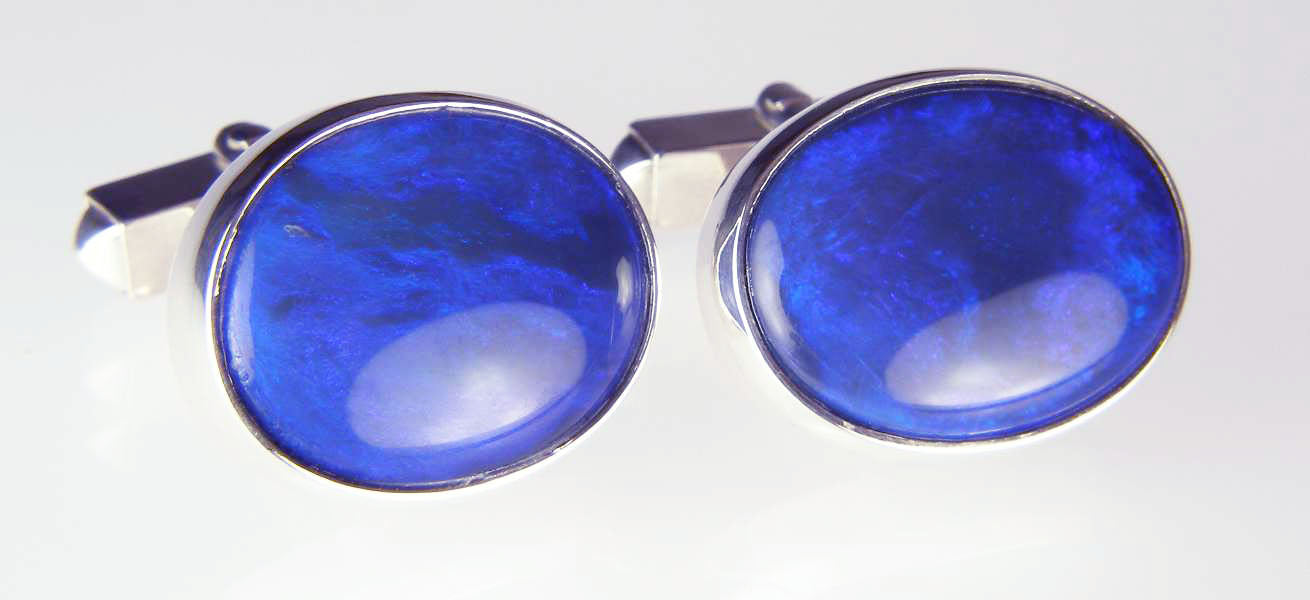 Black opal cufflinks