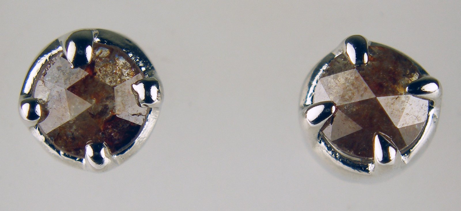 Brown diamond stud earrings