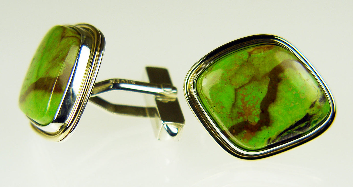 Gaspeite cufflinks