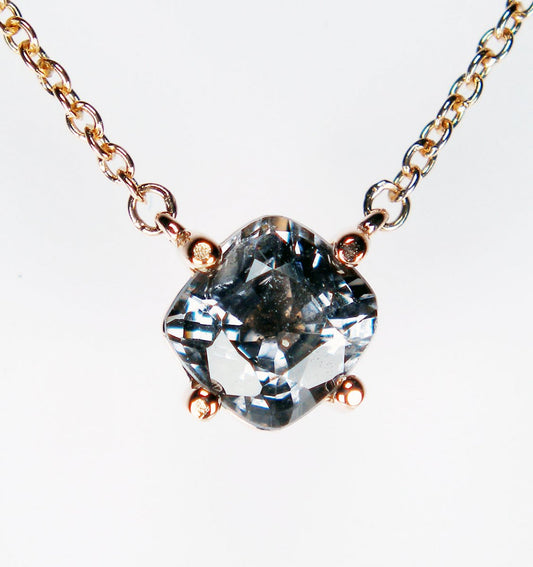Grey spinel necklace in 10ct rose gold