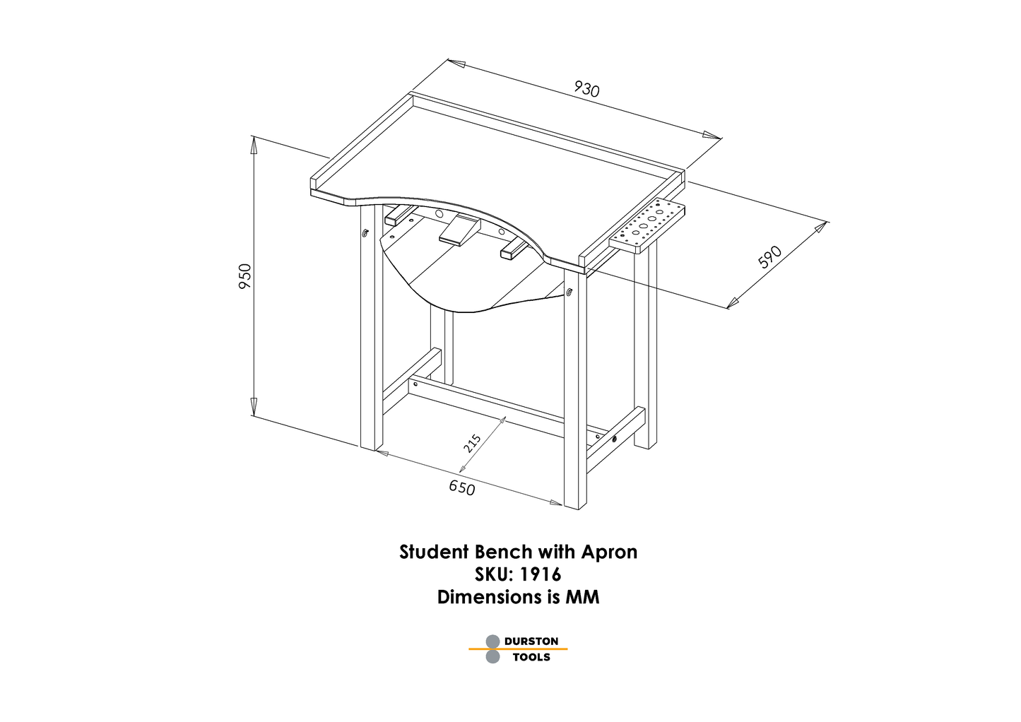 Student Bench with Apron