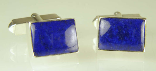 Lapis lazuli cufflinks in silver