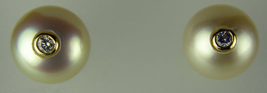 South Sea Pearl & Diamond Earrings