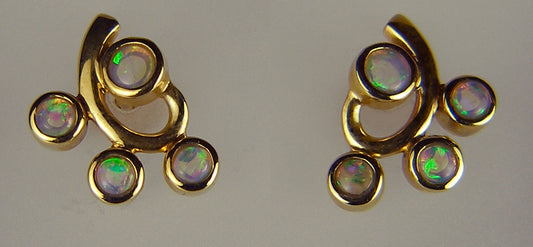 Opal Cluster Earrings
