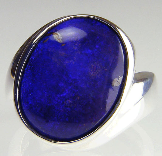 Boulder opal ring in silver