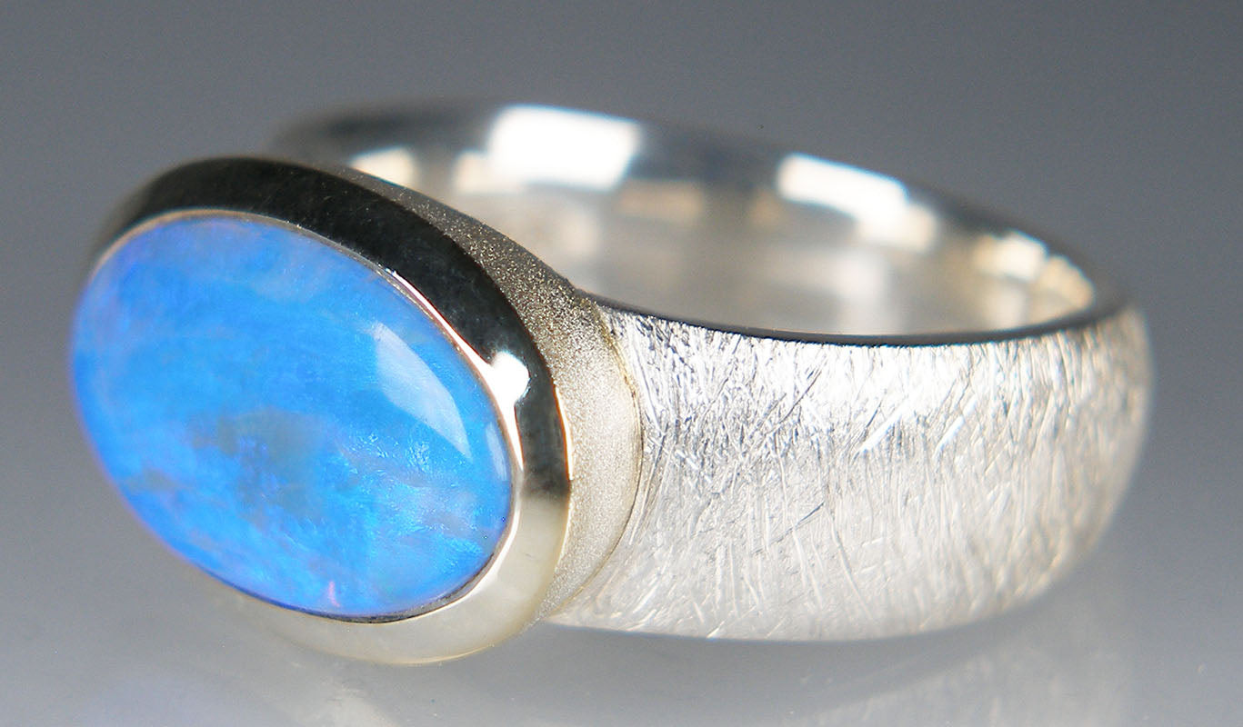 Crystal opal ring in silver