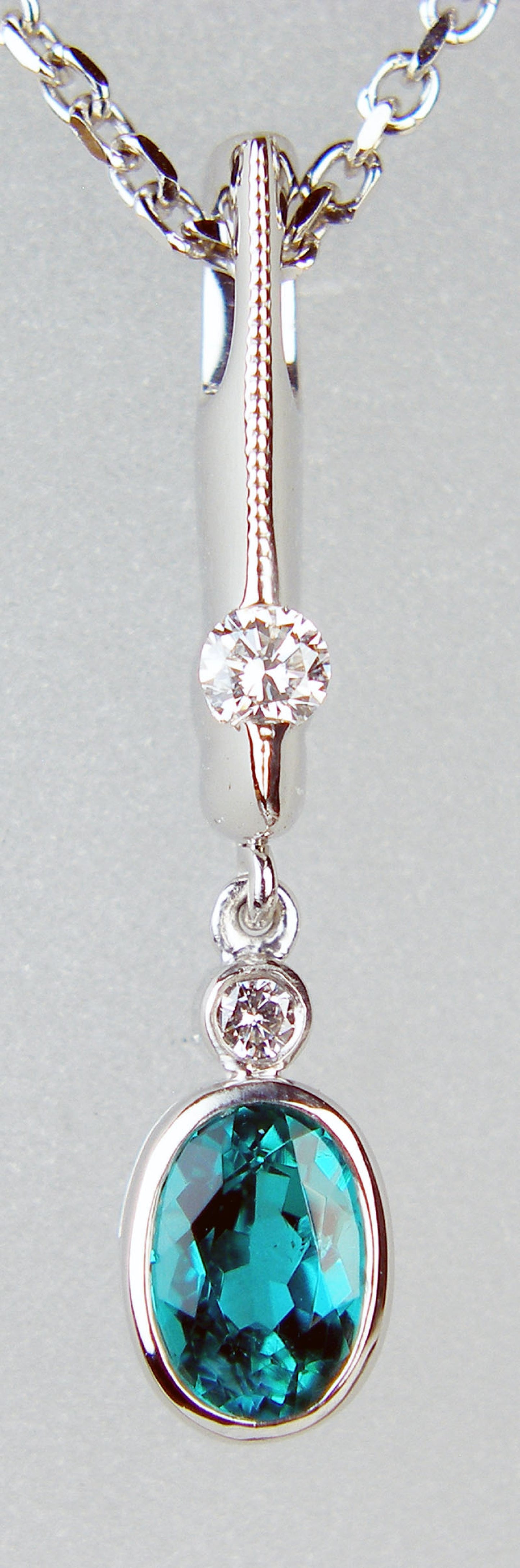 Paraiba tourmaline & diamond pendant