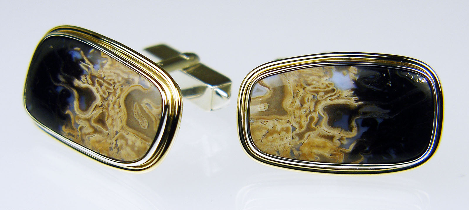 Petrified palm wood cufflinks