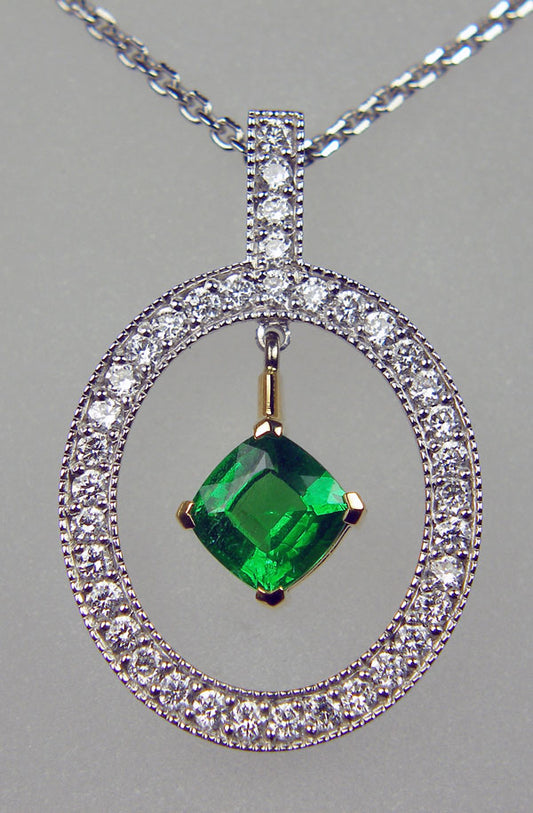 Tsavorite & diamond pendant